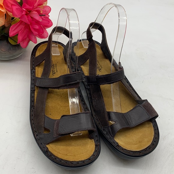 NAOT Brown Leather Sandals EU Size 42BSN4985 - Picture 1 of 10